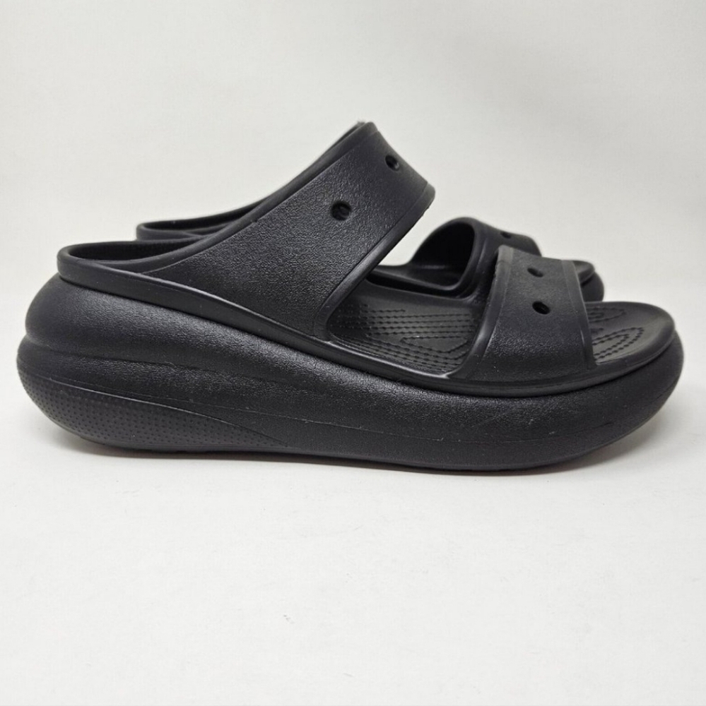 CROCS Black Platform Slide Mules